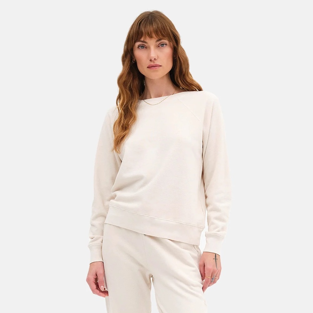 Organic Terry Raglan Sweatshirt - Bone